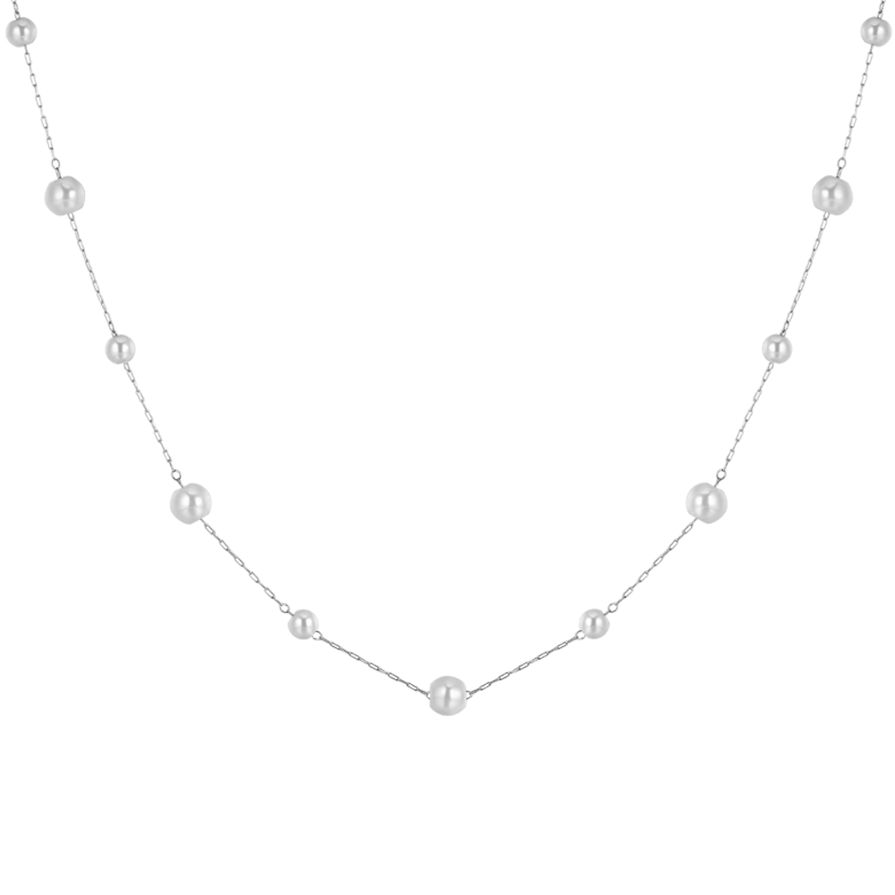 COLLIER EN ACIER AVEC PERLES POUR FEMMES