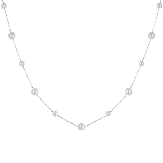 COLLIER EN ACIER AVEC PERLES POUR FEMMES