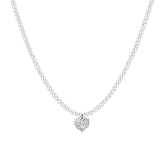 COLLIER FEMME EN PERLES D'ACIER ET COEUR Luca Barra