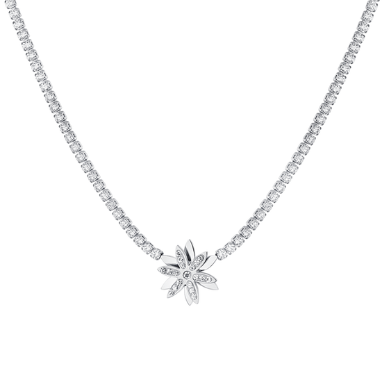 COLLIER TENNIS FLEURS EN ACIER POUR DAMES