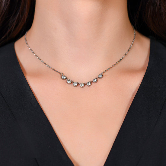 COLLIER FEMME EN ACIER CRISTAL BLANC