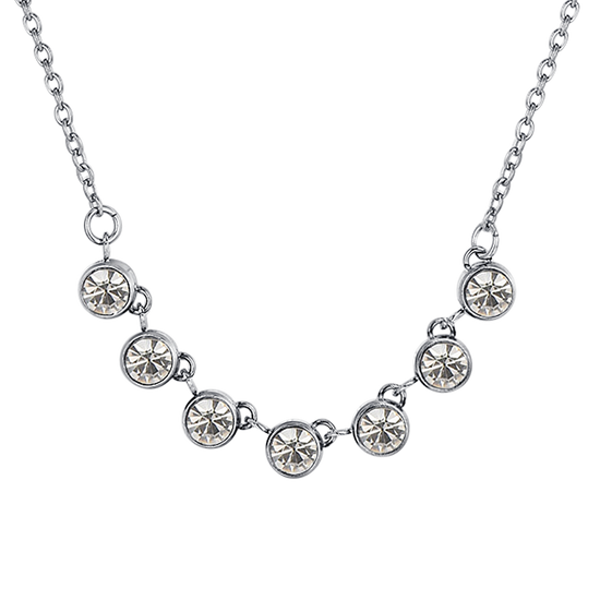 COLLIER FEMME EN ACIER CRISTAL BLANC