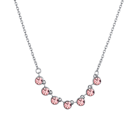 COLLIER FEMME EN ACIER CRISTAL ROSE