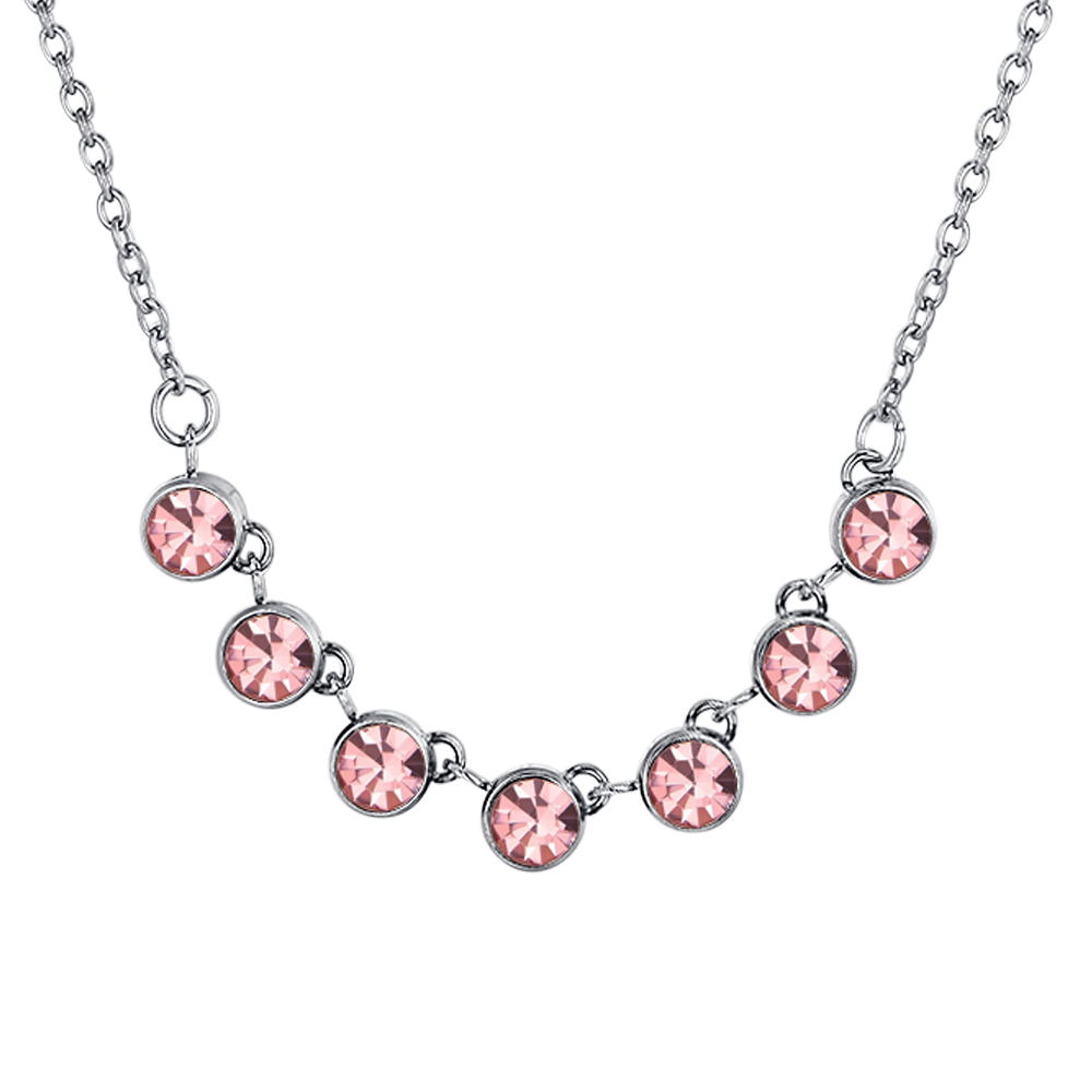 COLLIER FEMME EN ACIER CRISTAL ROSE