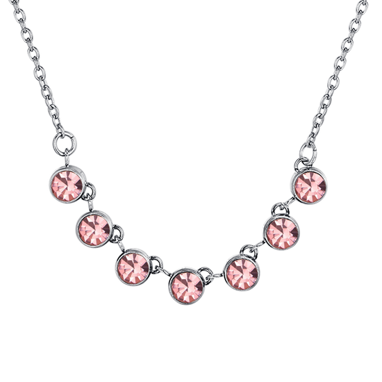 COLLIER FEMME EN ACIER CRISTAL ROSE