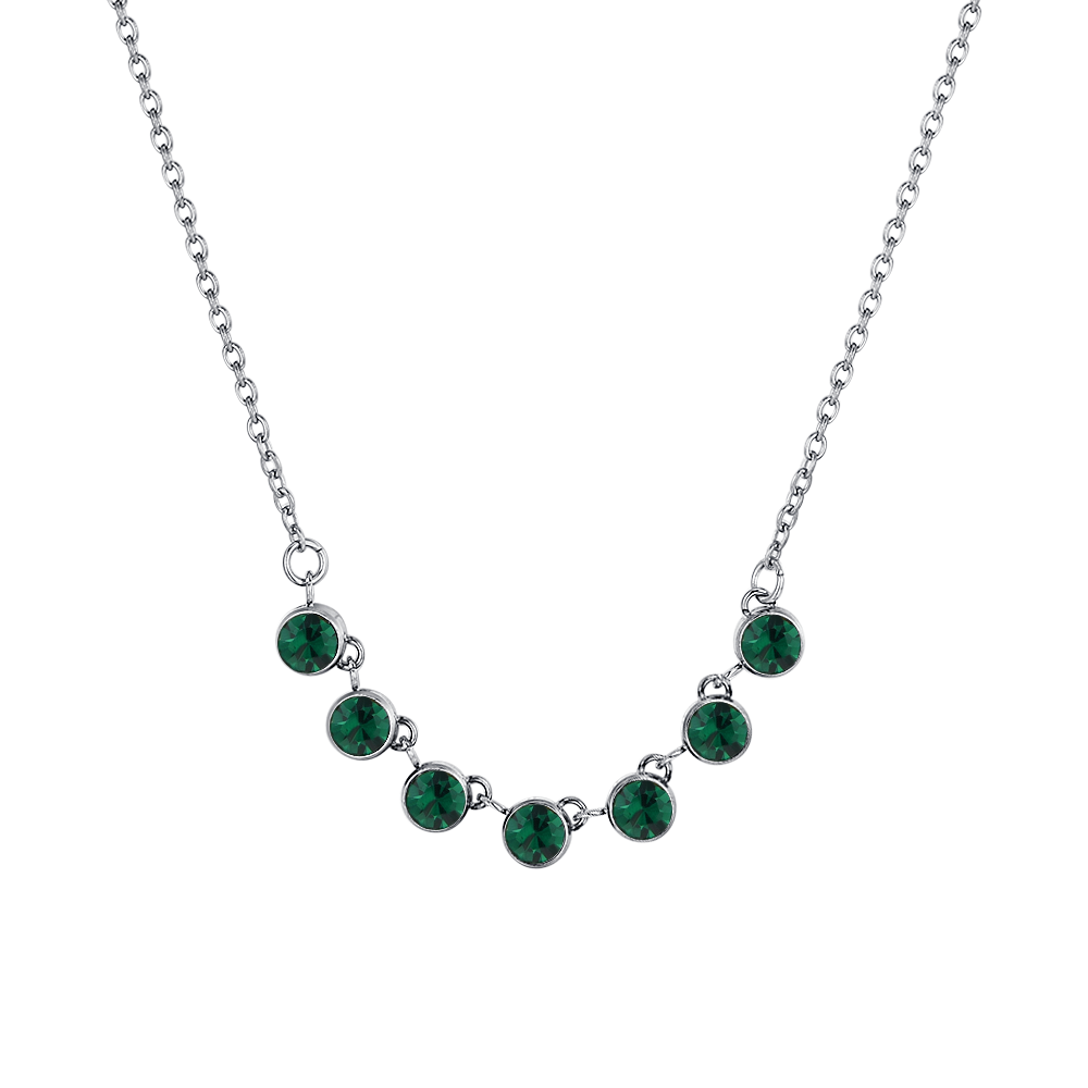 COLLIER FEMME EN CRISTAUX VERTS Luca Barra