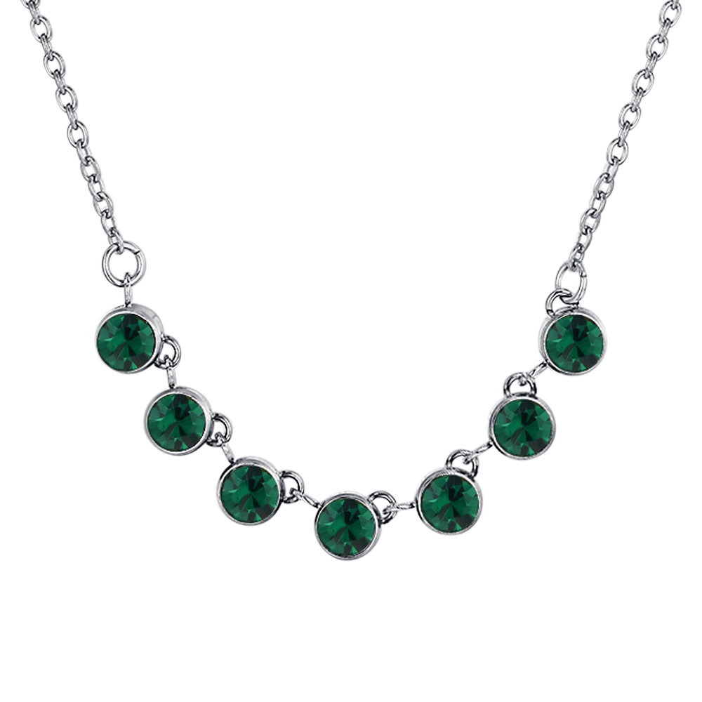 COLLIER FEMME EN CRISTAUX VERTS Luca Barra