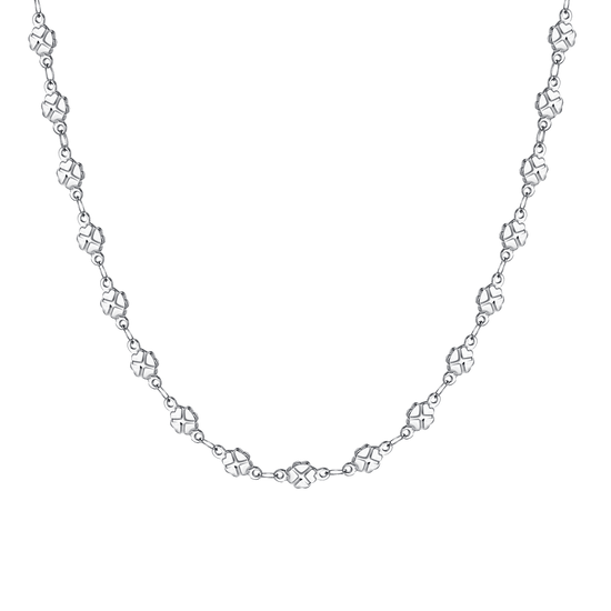 COLLANA DONNA IN ACCIAIO QUADRIFOGLI