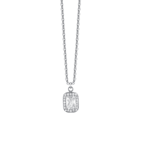 COLLANA DONNA IN ACCIAIO CRISTALLI E ZIRCONE