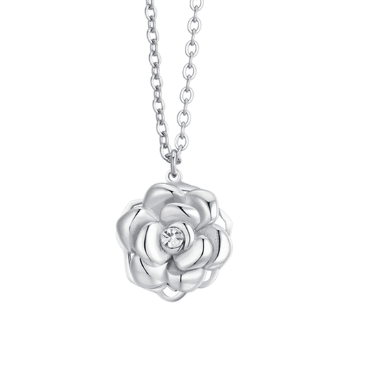 COLLANA DONNA IN ACCIAIO ROSA GIREVOLE Luca Barra