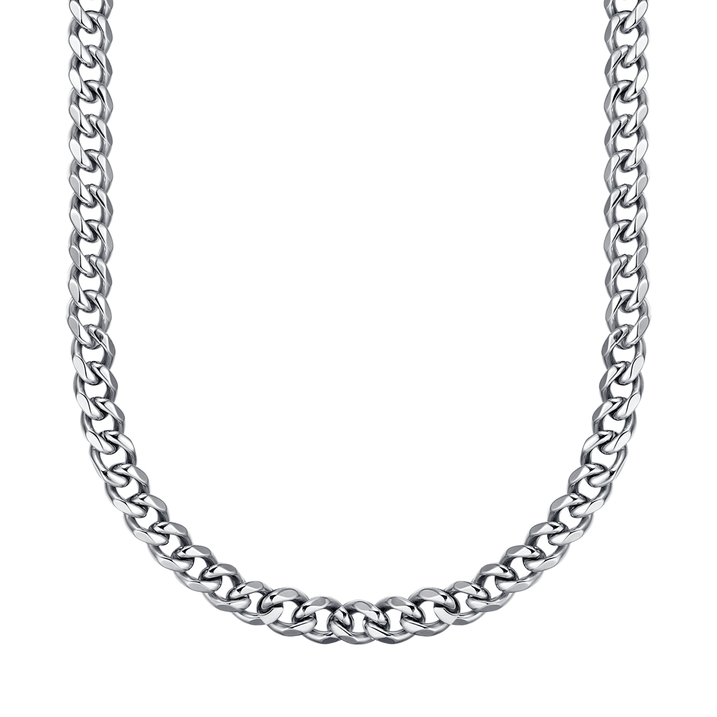 COLLIER UNISEXE EN ACIER AVEC CHAÎNE À MAILLONS DE 9 MM