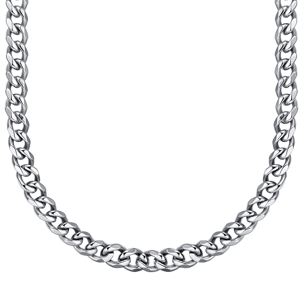 COLLIER UNISEXE EN ACIER AVEC CHAÎNE À MAILLONS DE 11 MM