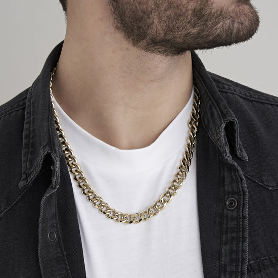 COLLIER UNISEXE EN ACIER AVEC CHAÎNE À MAILLONS DE 11 MM