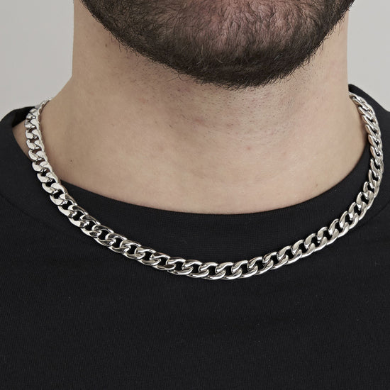 COLLIER EN ACIER POUR HOMME AVEC MAILLON DE LA GROUMETTE DE 9 MM