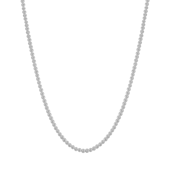 COLLIER EN ACIER POUR HOMME AVEC PERLES GRISES