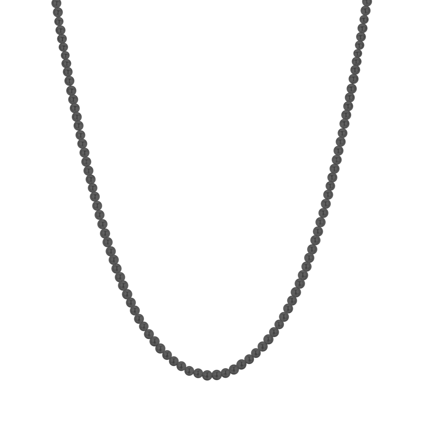 COLLIER EN ACIER POUR HOMME AVEC PERLES NOIRES