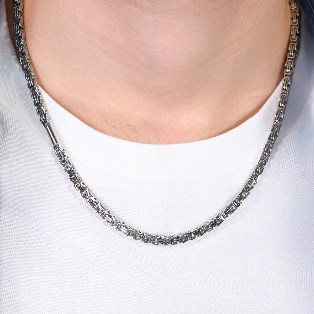 COLLIER EN ACIER POUR HOMME AVEC ÉLÉMENT