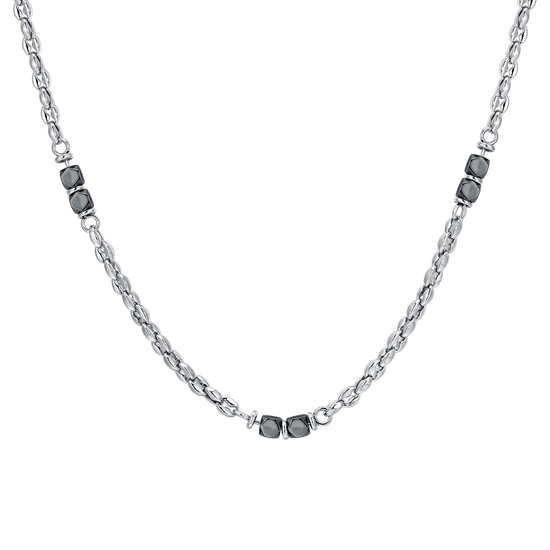 COLLANA UOMO IN ACCIAIO EMATITE GRIGIA