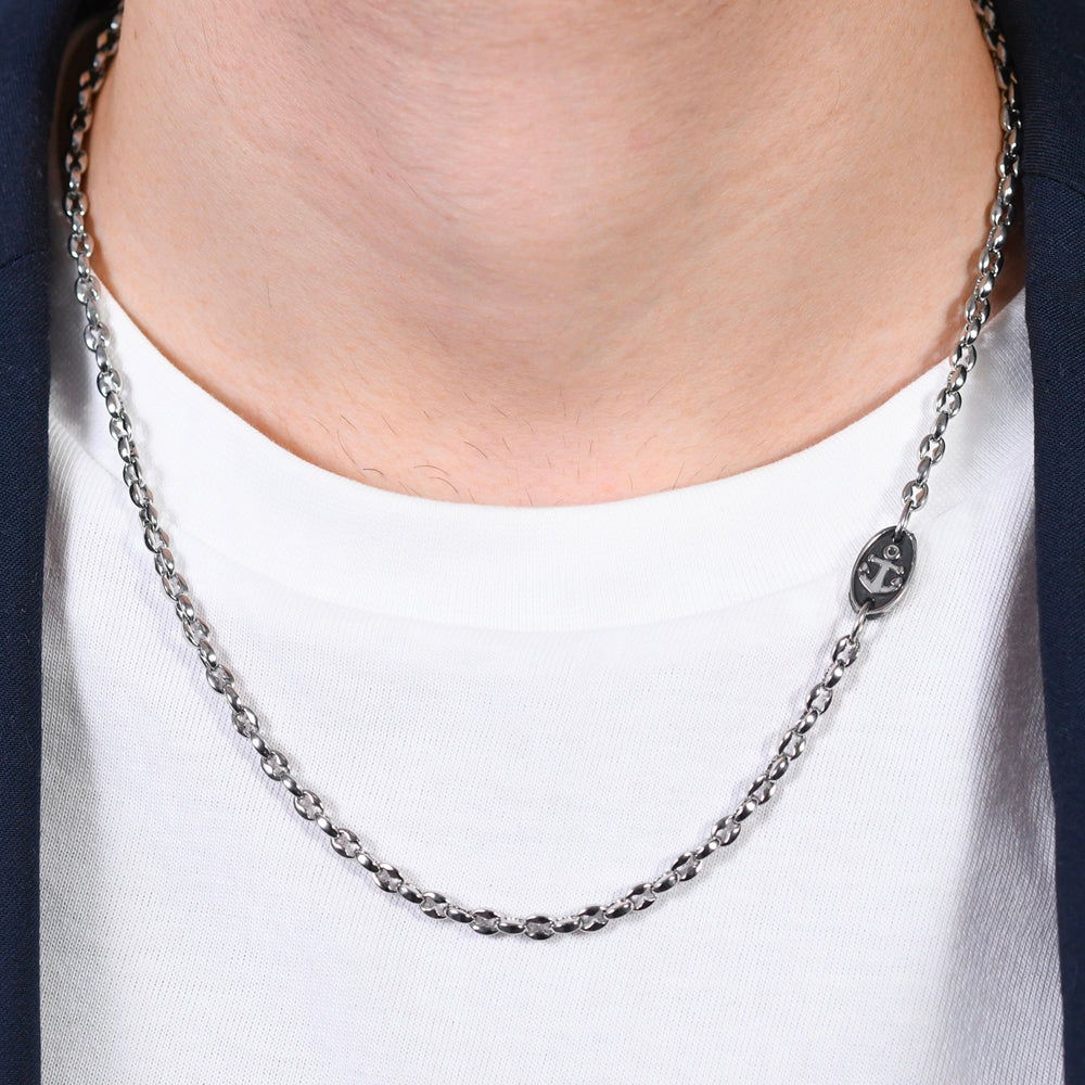 COLLIER HOMME EN ACIER AVEC ANCRE