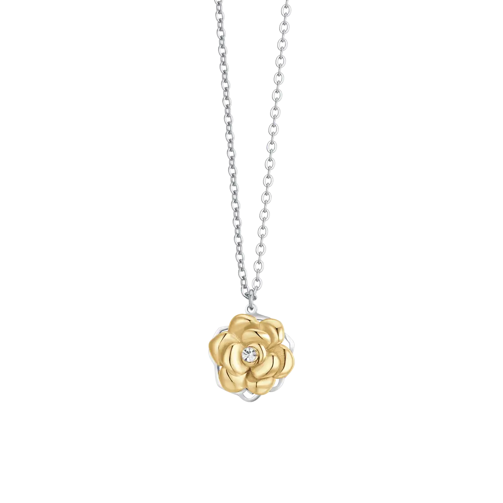 COLLANA DONNA IN ACCIAIO IP GOLD ROSA GIREVOLE Luca Barra