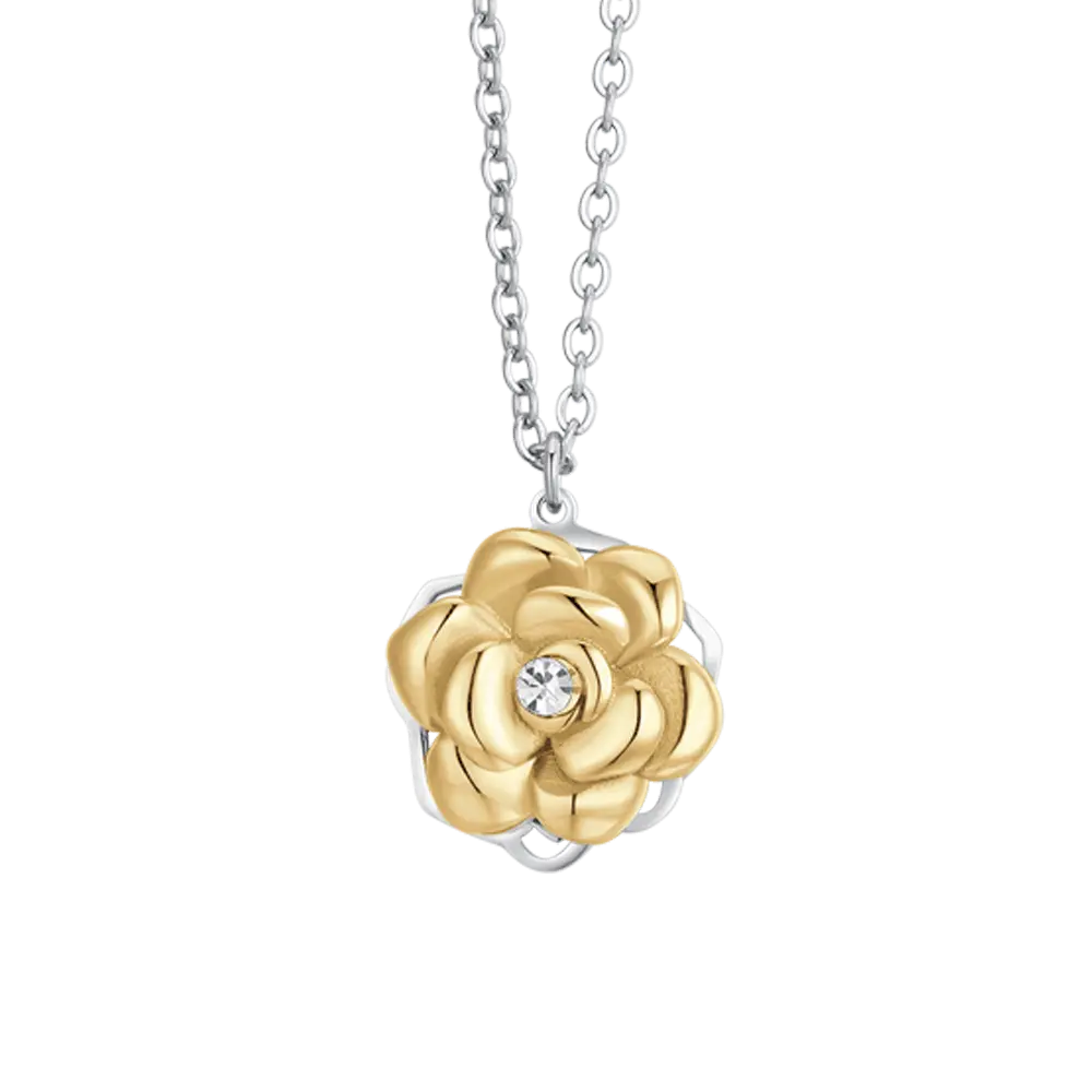 COLLANA DONNA IN ACCIAIO IP GOLD ROSA GIREVOLE Luca Barra