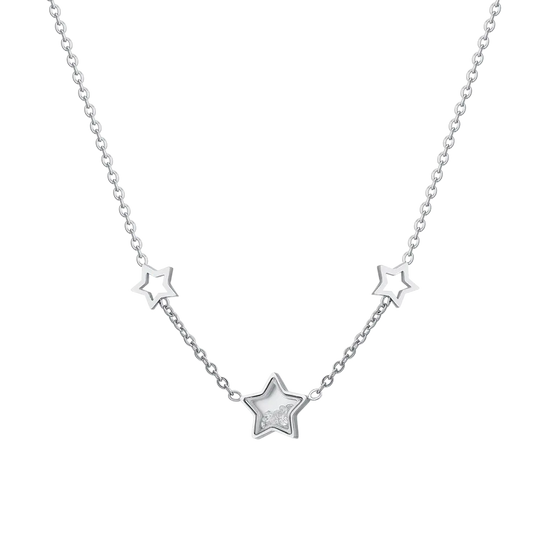 COLLIER POUR FEMME EN ACIER, ETOILES ET ZIRCONES Luca Barra