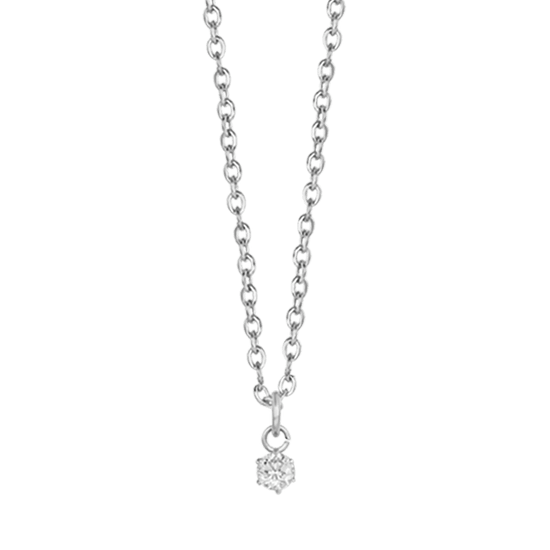 COLLIER POUR FEMME EN ACIER INOXYDABLE AVEC CRISTAL BLANC 3MM Luca Barra