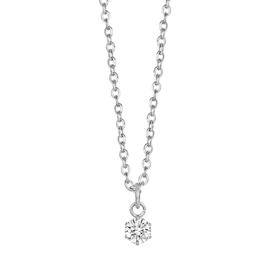 COLLIER POUR FEMME EN ACIER AVEC CRYSTAL BLANC 4 MM Luca Barra