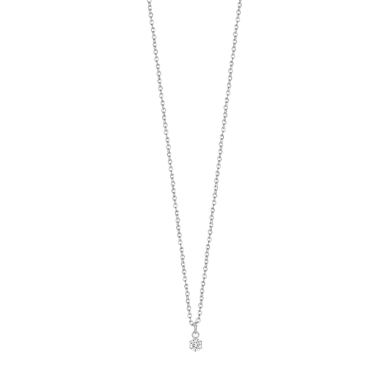 COLLIER POUR FEMME EN ACIER AVEC CRYSTAL BLANC 4 MM Luca Barra