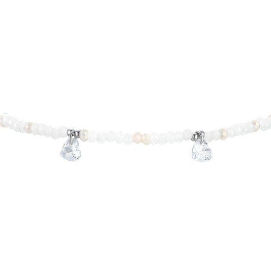 BRACELET DE CHEVILLE EN ACIER POUR FEMMES PIERRES ET CRISTAUX BLANCS