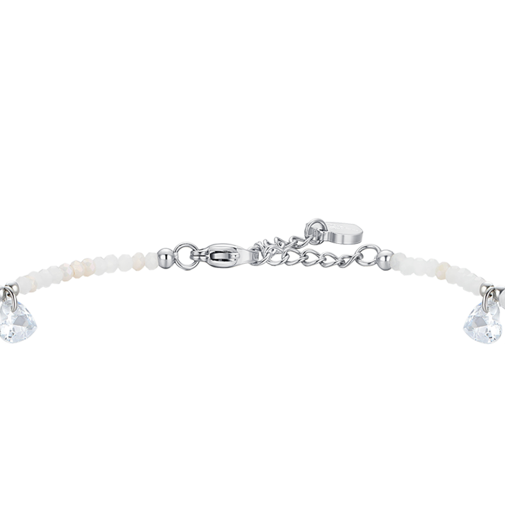 BRACELET DE CHEVILLE EN ACIER POUR FEMMES PIERRES ET CRISTAUX BLANCS