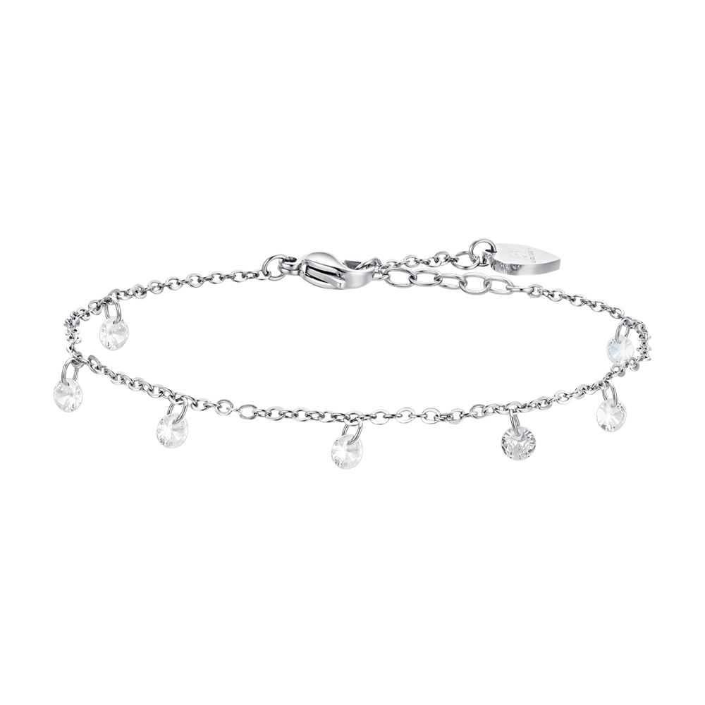 BRACELET DE CHEVILLE EN ACIER POUR FEMMES AVEC ZIRCON CUBIQUE BLANC