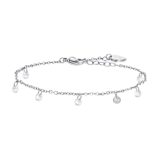 BRACELET DE CHEVILLE EN ACIER POUR FEMMES AVEC ZIRCON CUBIQUE BLANC