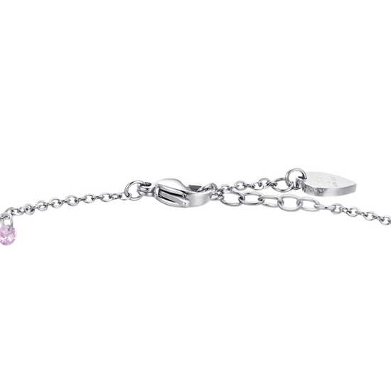 BRACELET DE CHEVILLE POUR FEMME EN ACIER AU ZIRCON ROSE