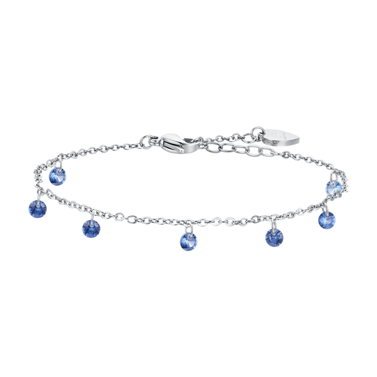 BRACELET DE CHEVILLE EN ACIER À ZIRCON CUBIQUE BLEU POUR FEMMES