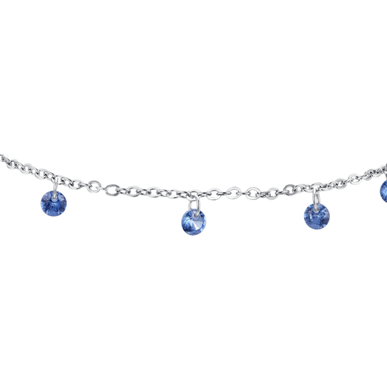 BRACELET DE CHEVILLE EN ACIER À ZIRCON CUBIQUE BLEU POUR FEMMES