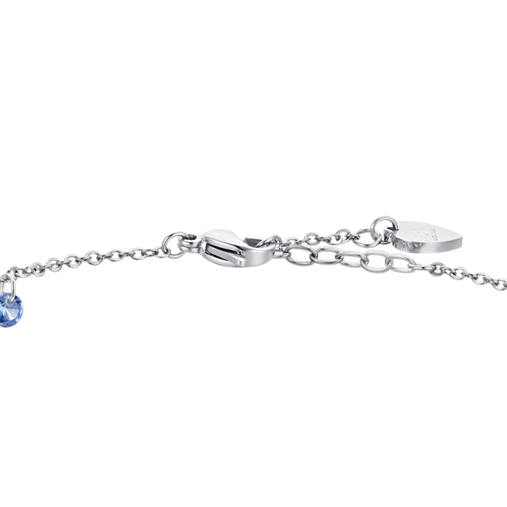 BRACELET DE CHEVILLE EN ACIER À ZIRCON CUBIQUE BLEU POUR FEMMES