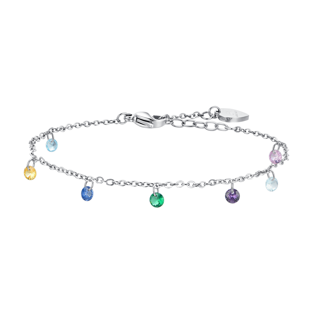 BRACELET DE CHEVILLE POUR FEMME EN ZIRCONE CUBIQUE MULTICOLORE