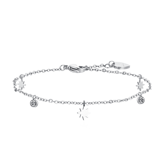 BRACELET DE CHEVILLE POUR FEMME EN ACIER AVEC ÉTOILE SISSI ET ZIRCON CUBIQUE