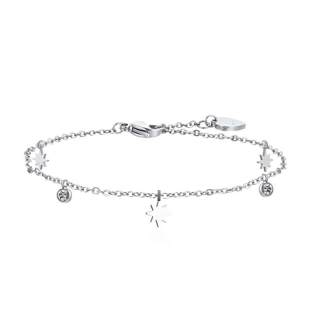 BRACELET DE CHEVILLE POUR FEMME EN ACIER AVEC ÉTOILE SISSI ET ZIRCON CUBIQUE