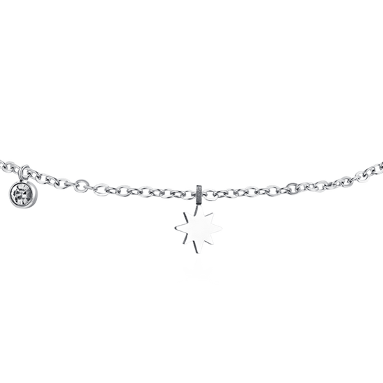 BRACELET DE CHEVILLE POUR FEMME EN ACIER AVEC ÉTOILE SISSI ET ZIRCON CUBIQUE