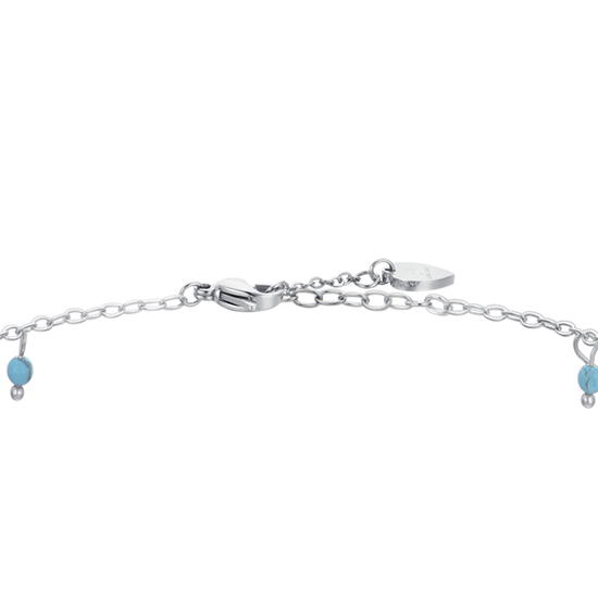 BRACELET DE CHEVILLE EN ACIER POUR FEMMES, PIERRES TURQUOISES