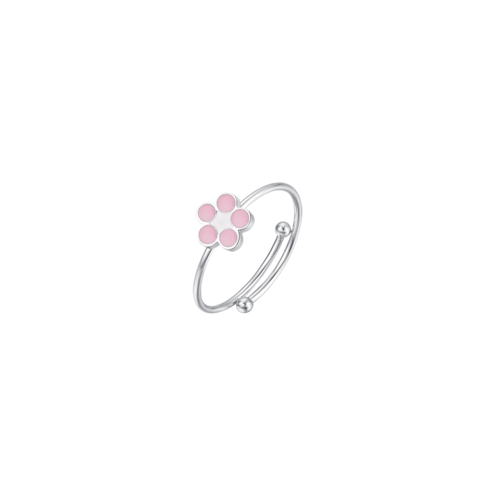 BAGUE FILLE ACIER AVEC FLEUR