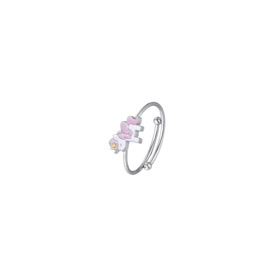 BAGUE DE FILLE EN ACIER AVEC LICORNE