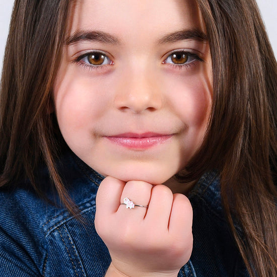 BAGUE DE FILLE EN ACIER AVEC LICORNE