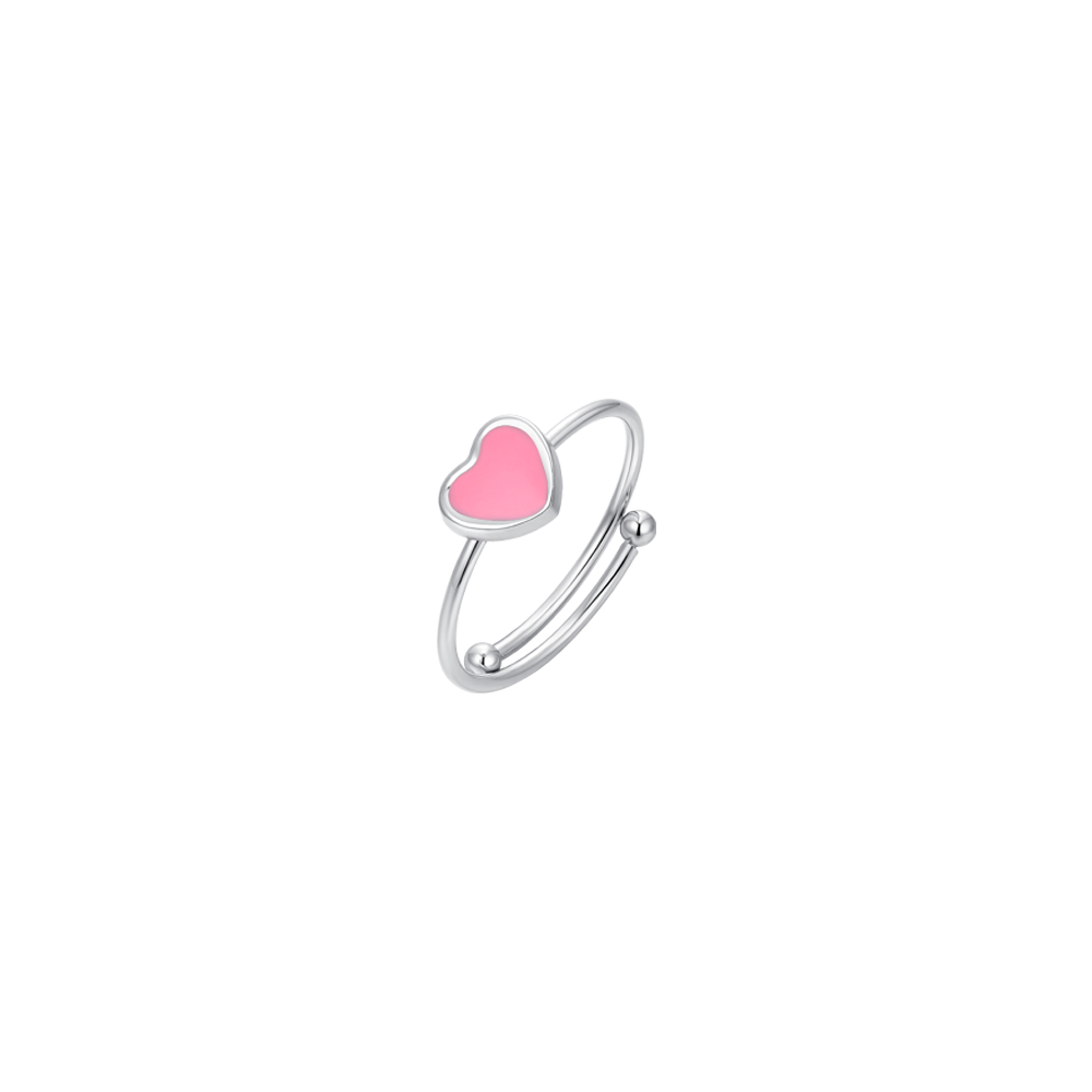 BAGUE FILLE EN ACIER AVEC COEUR