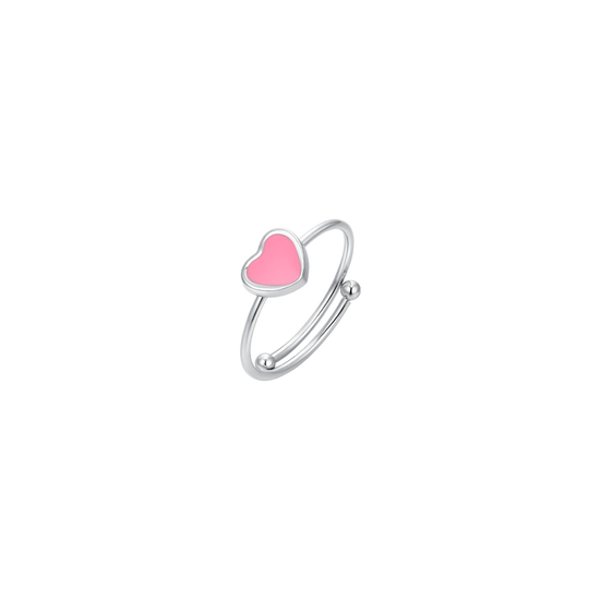 BAGUE FILLE EN ACIER AVEC COEUR