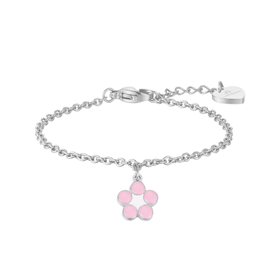 BRACELET FILLE EN ACIER AVEC FLEUR