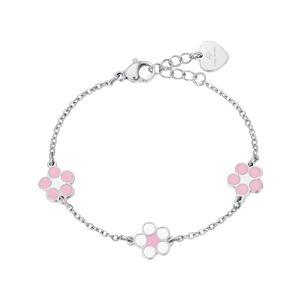 BRACELET FILLE EN ACIER AVEC FLEURS