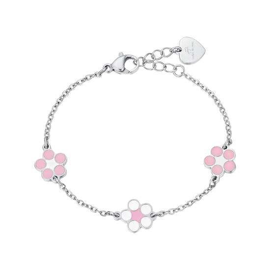 BRACELET FILLE EN ACIER AVEC FLEURS